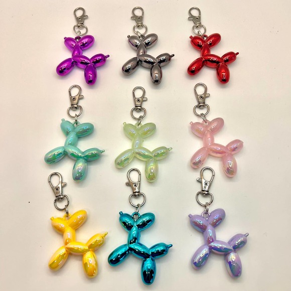 Balloon Animal Keychain - Metallic Balloon Dogs - Kawaii Keychains - Bag Clips - Picture 1 of 8